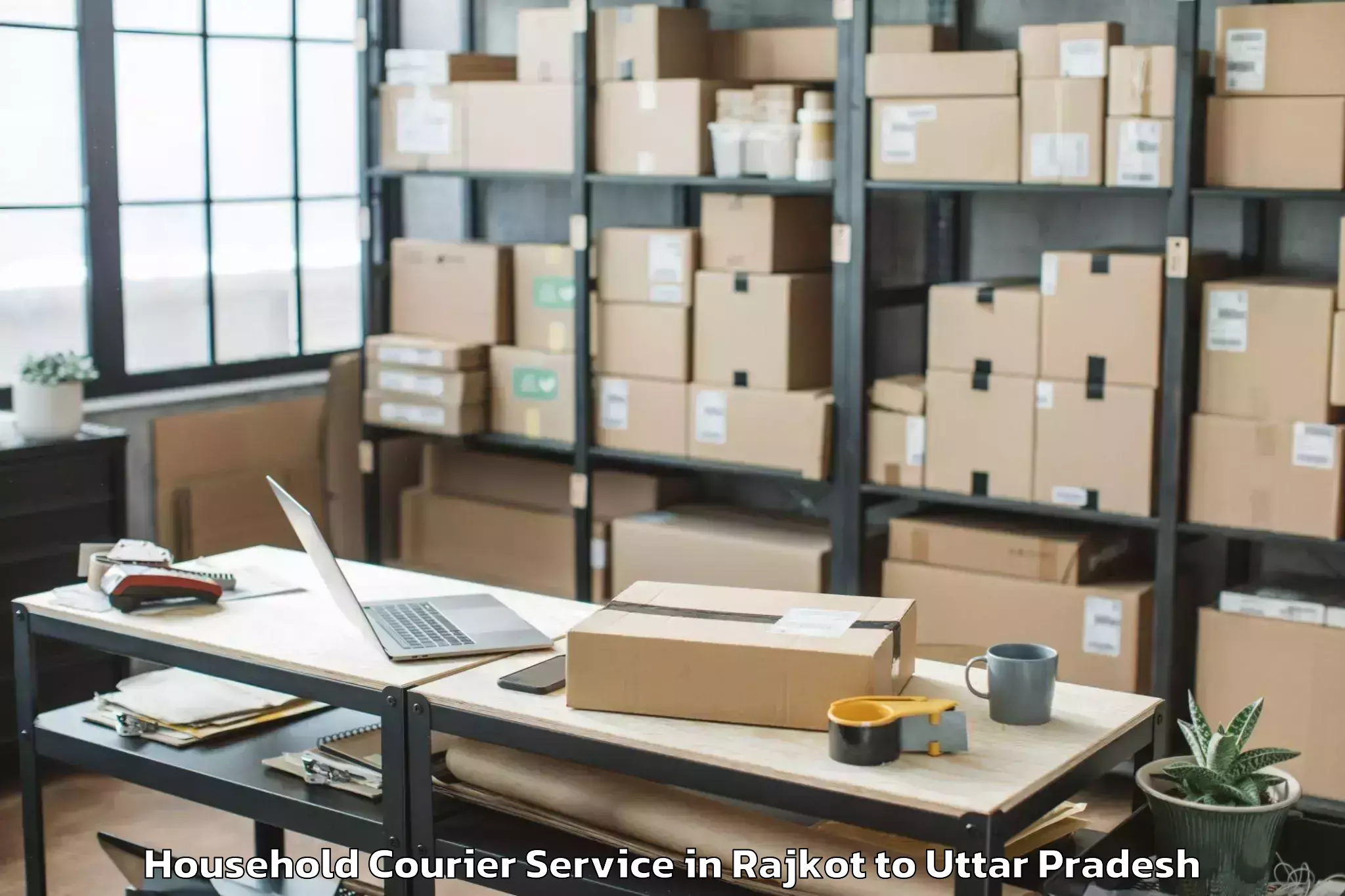 Affordable Rajkot to Allahabad Household Courier